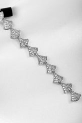 Zircon-inlaid Ginkgo Leaf Fan-shaped Tassel Earrings