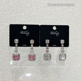 Regal Square Gem Drop Earrings