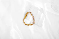 Gold-plated Bracelet with Multi-row Zircon and Full Diamond Inlay