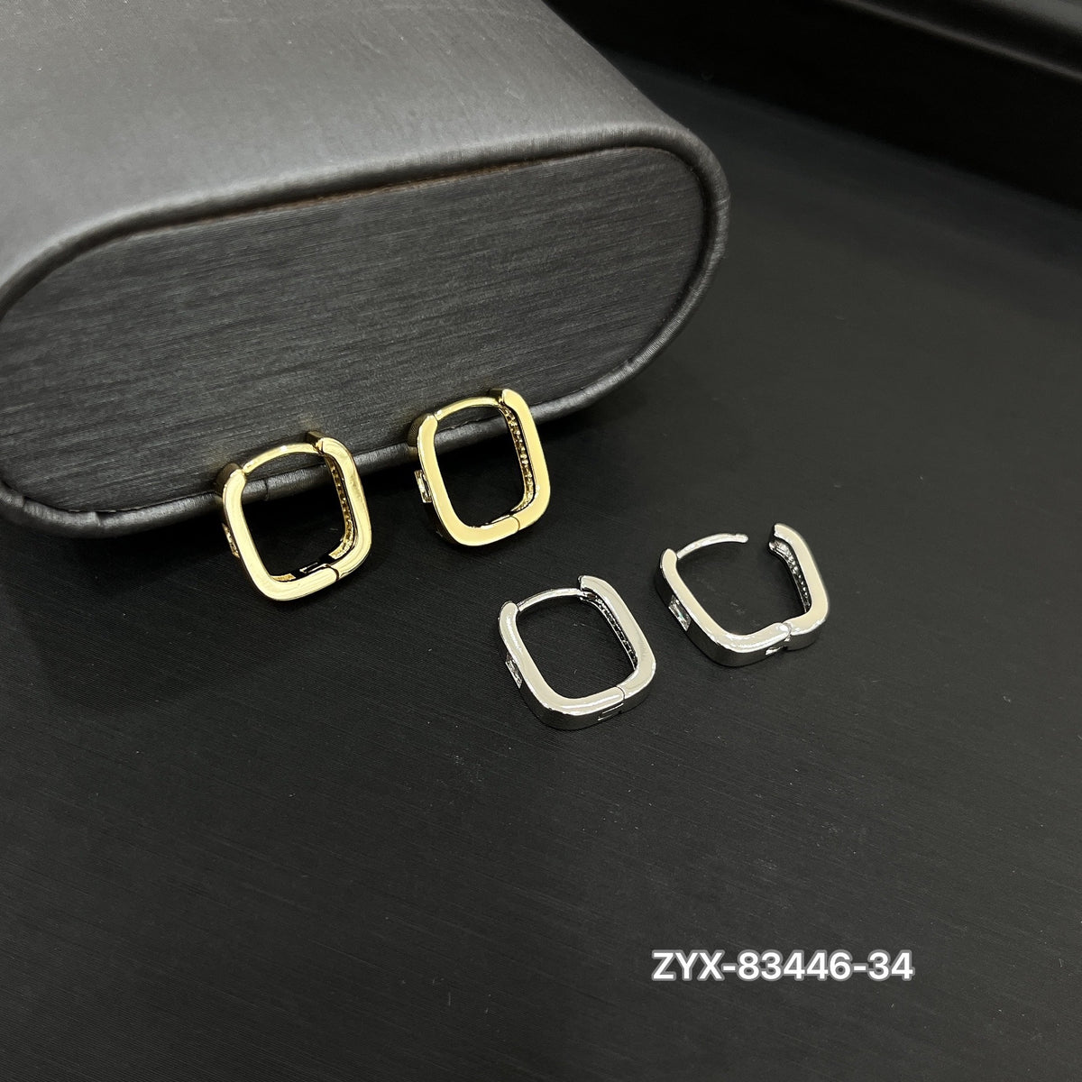 Diamond Square Hoop Earrings