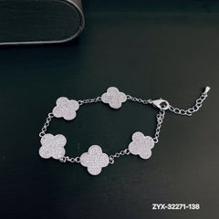 Crystal Four-Leaf Clover Bracelet