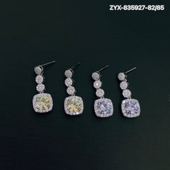 Crystal Diamond Square Hua Earrings