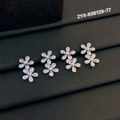 Double Blossom Crystal Crawler Earrings
