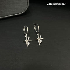 Asymmetrical Starburst Crystal Huggie Earrings