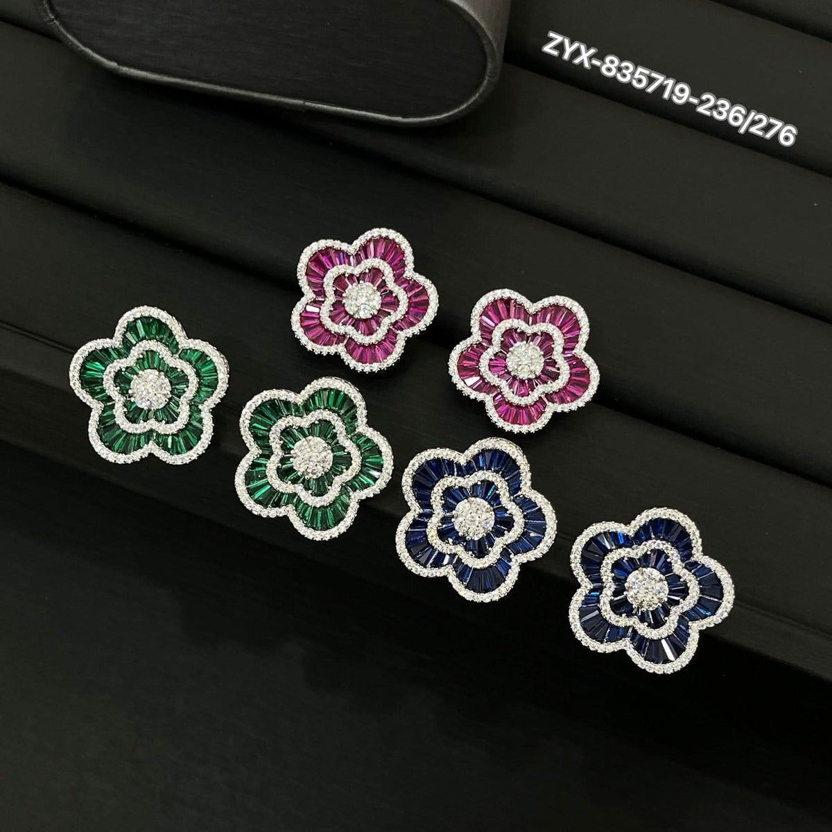 Glimmering Multi-Color Blossom Earrings