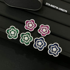 Glimmering Multi-Color Blossom Earrings