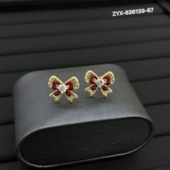 Sweetheart Red Bow Pavé Studs