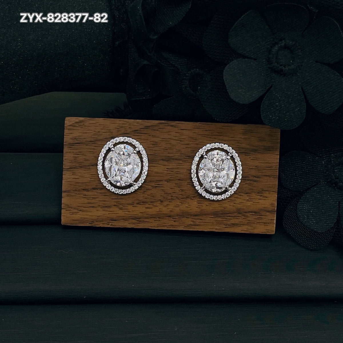 Waltz Full Rhinestone Edged Earrings